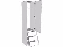 single width combination wardrobe - linen press wardrobe with doors/drawer fronts