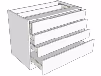 Standard height bedroom 4 drawer unit with doors/drawer fronts