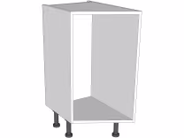Angled kitchen base storage pullout units