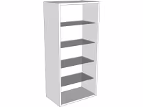 1065mm Low glazed dresser unit - no drawer