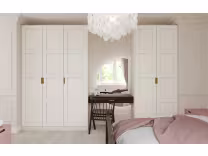 Hunton Bedroom built in wardrobes, Shaker style replacement fitted wardrobe doors