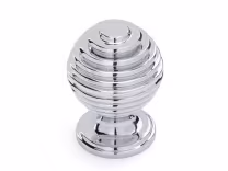 beehive round knob in polished chrome