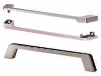 Cambia two-Piece handle with 160mm centres in brushed nickel and stainless steel