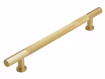 Knurled Aluminium Handle 160mm in satin brass