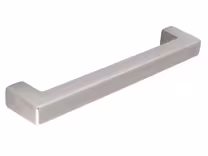 Blyth D Handle in bright stainless steel effect