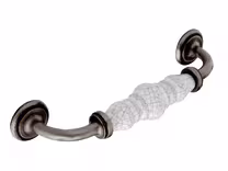 Milner D Handle in Ceramic Crackle White Effect