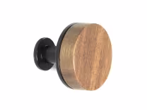 Hampstead Knob in matt black and brass