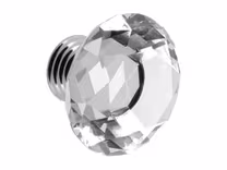 Wilton Knob in Crystal & Stainless Steel
