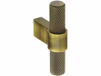 knurled t knob in aged brass
