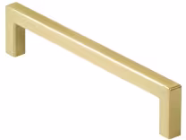 square D handle128mm in brushed brass