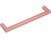 square D handle 128mm in brushed copper