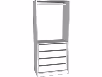 Double wardrobe bedroom units with top hanging and 4 internal drawers below