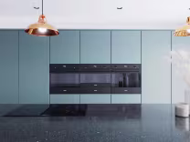 gravity kitchen cabinets with integrated appliances
