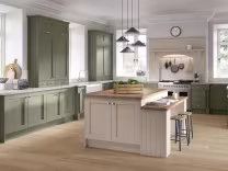 Shaker kitchen green and cream classic traditional style shaker kitchen