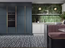 Crathorne Hartforth Blue true handleless shaker kitchen replacement cabinets, cupboard doors and drawer fronts