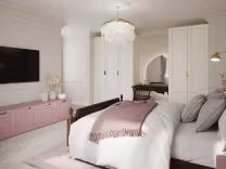 Hunton Porcelain and Dry Rose fitted wardrobe doors