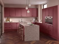 kelby kitchen in super matt rusty red