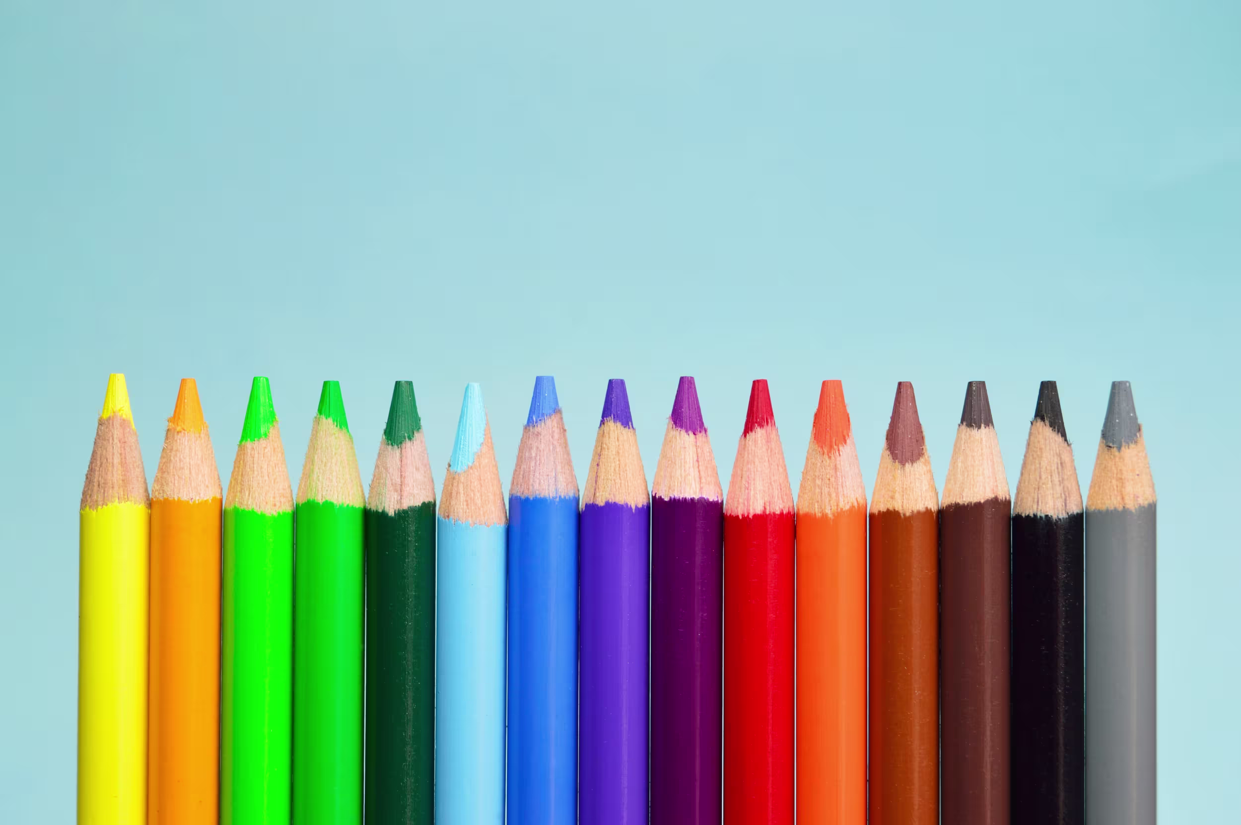 multicoloured pencil crayons 
