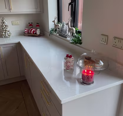 Replacement kitchen units with marble worktops