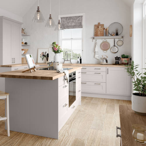 Cashmere country style shaker kitchen neutral, light and airy with a spacious feel
