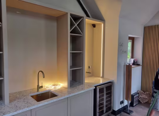 installation of custom bar units 