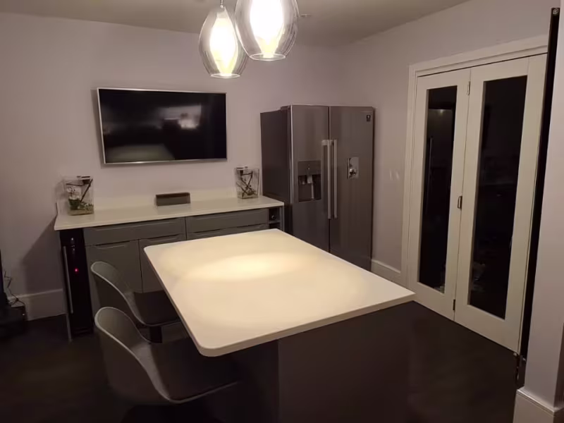 kitchen renovation with island breakfast bar