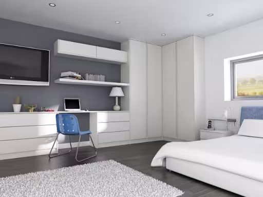 Modern white bedroom