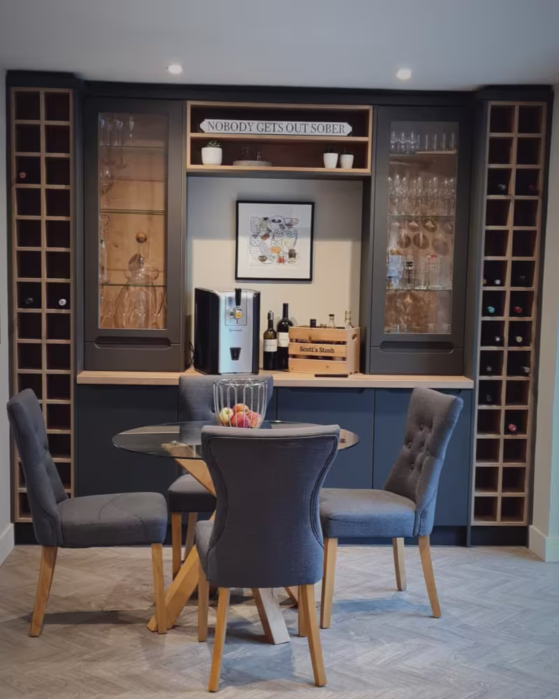 built in bar cabinet