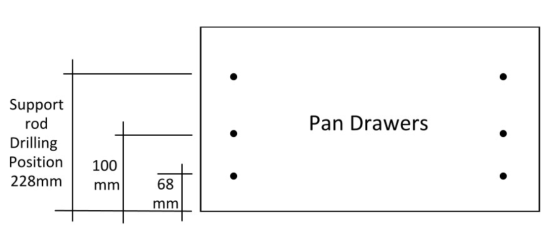 Drilling kitchen drawer fronts for Blum Antaro pan drawer drawer boxes