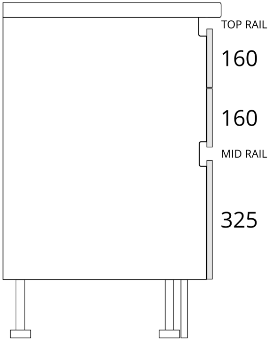 3 drawer pack true handleless cab