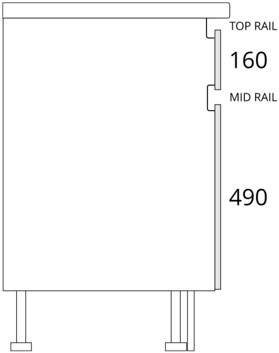 160 490 true handleless cab guide