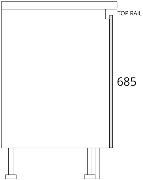 685 true handleless cab guide