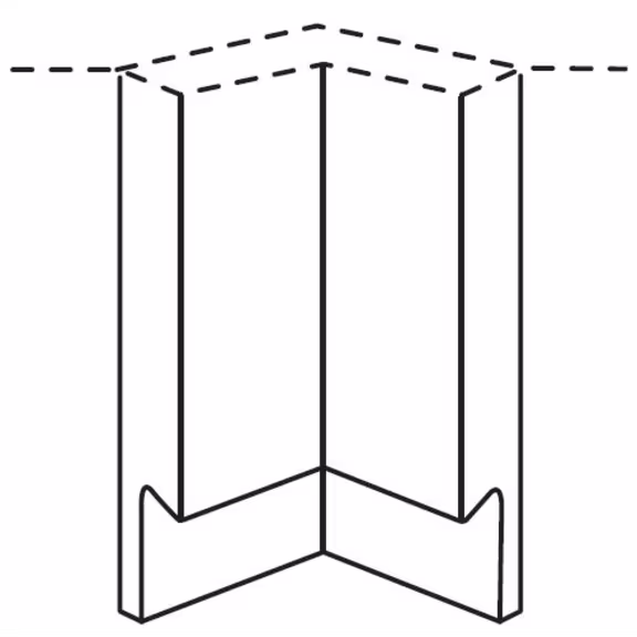 Remo PTO Corner Post 715x26x26mm, for use on internal wall corner