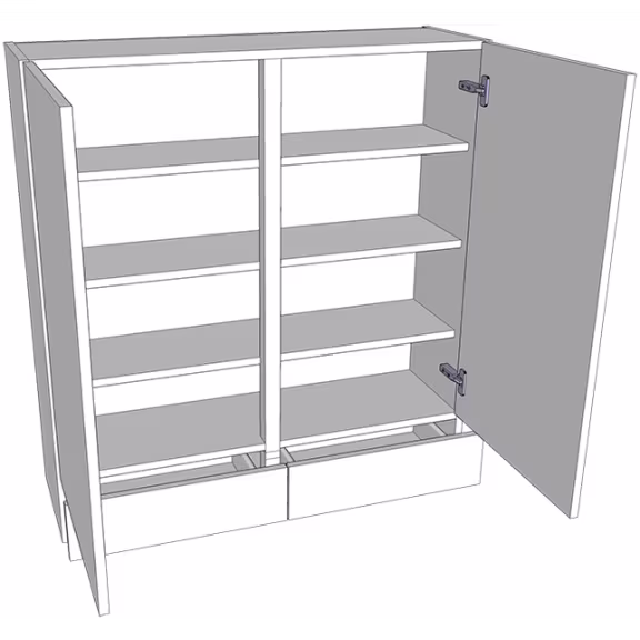 Solid door dresser carcass with working drawers with doors/drawer fronts