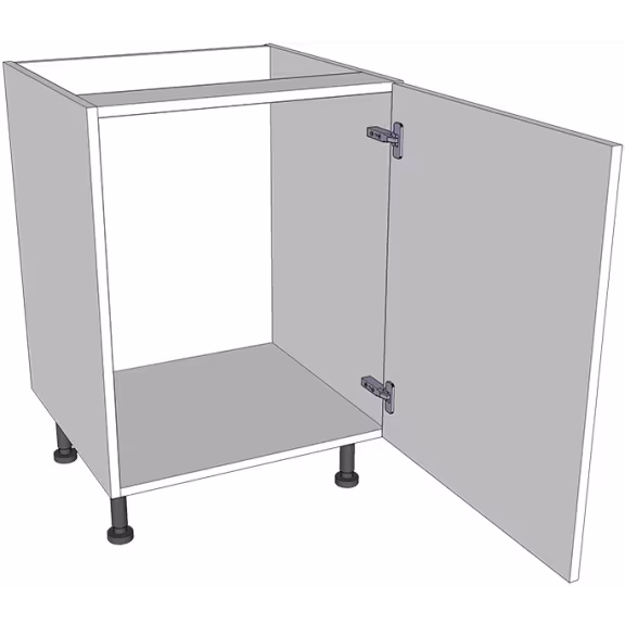 Open base for tray spaces, wicker baskets or pull out wirework with doors/drawer fronts