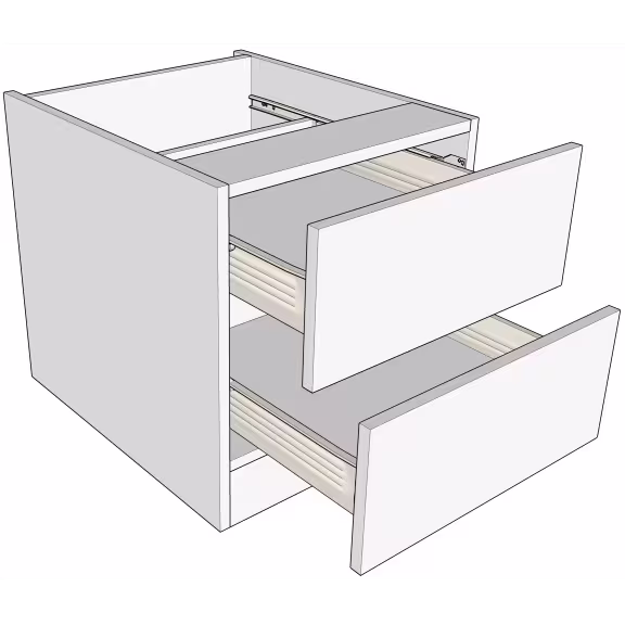 2 drawer bedside cabinet with doors/drawer fronts
