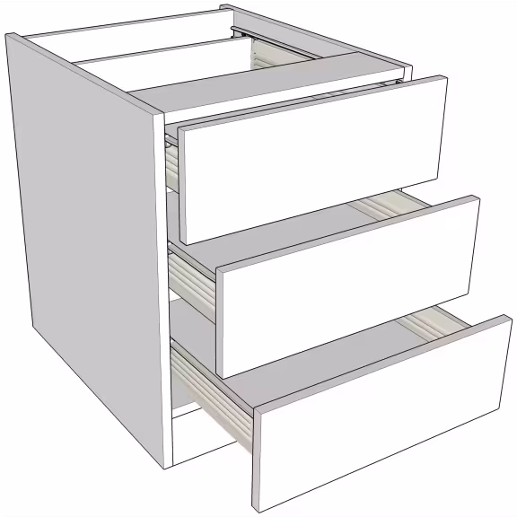 Bedside Cabinets 3 Drawer - Medium with doors/drawer fronts