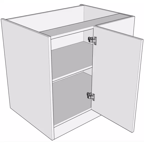 Standard height variable corner bedroom unit with doors/drawer fronts
