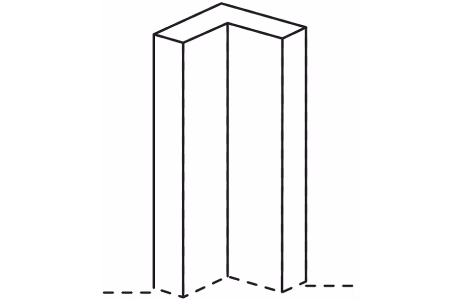 Crathorne PTO Base corner post, 685x70x18mm, slab profile