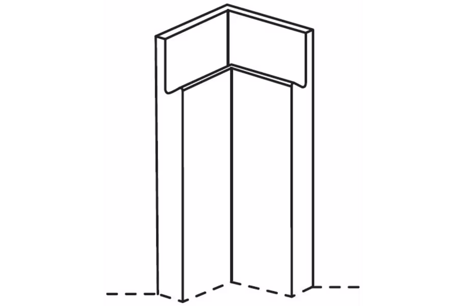 Remo PTO Corner Post 715x70x70mm, for use on internal base corner