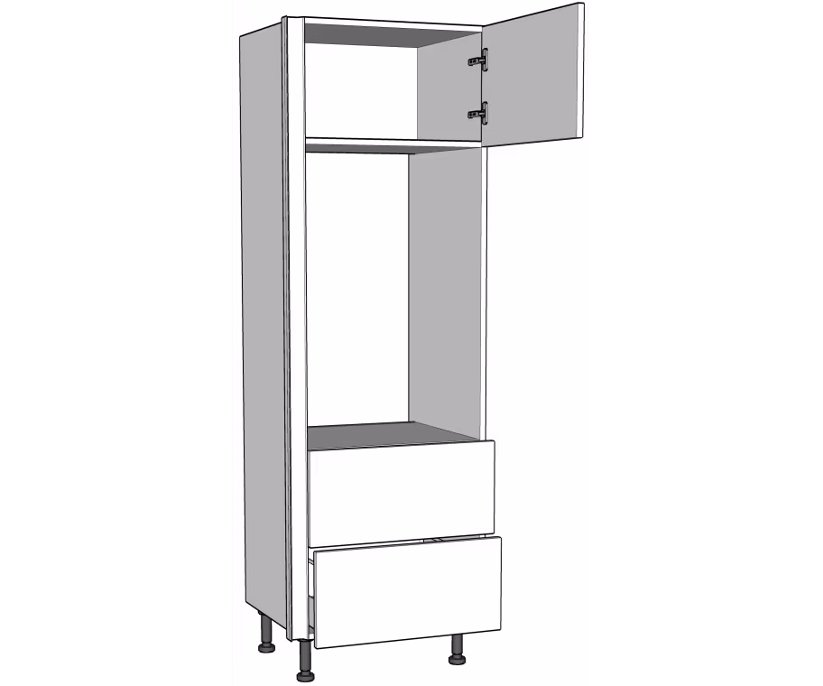 Low oven housing 1825mm high with two drawer boxes True Handleless version