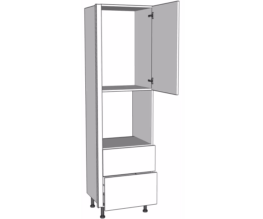 Tall oven housing carcass 2150mm high with drawer boxes True Handleless version