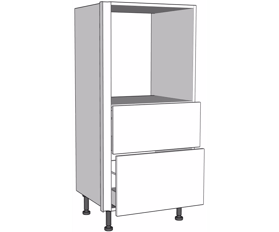 Tallboy oven housing carcass 1250mm high with pan drawers True Handleless version