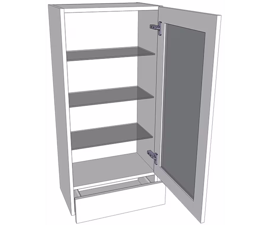 Low glazed dresser unit 1065mm high with doors/drawer fronts