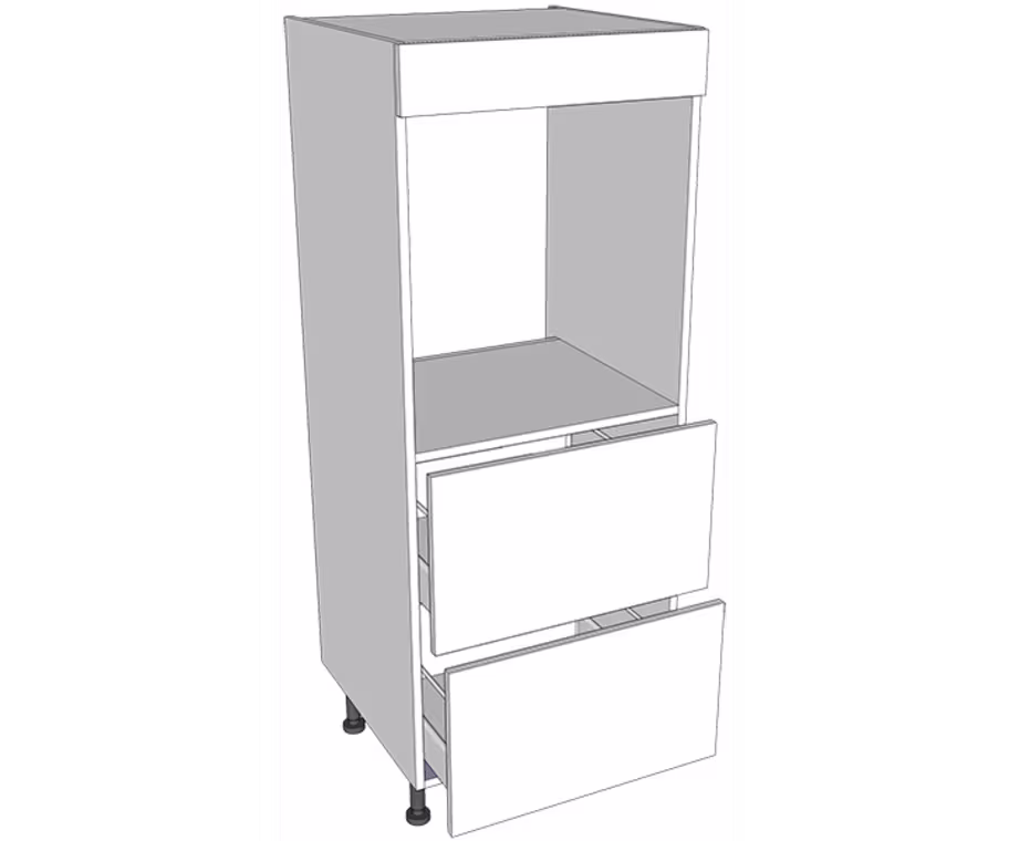 Intermediate oven housing carcass 1440mm high with two drawer boxes with doors/drawer fronts