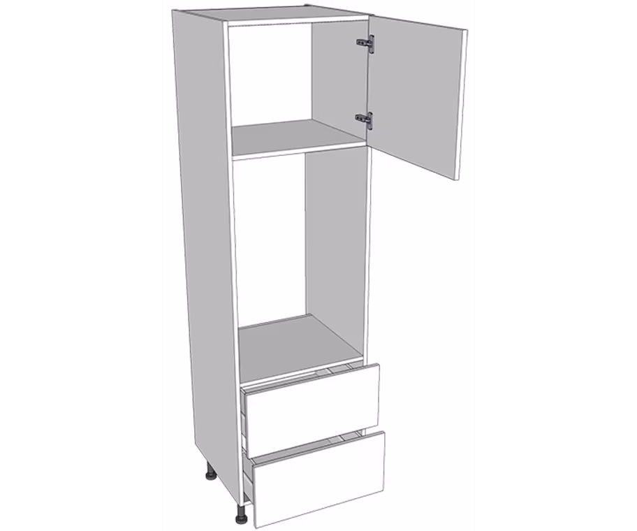 Medium oven housing carcass 1970mm high with drawer boxes with doors/drawer fronts