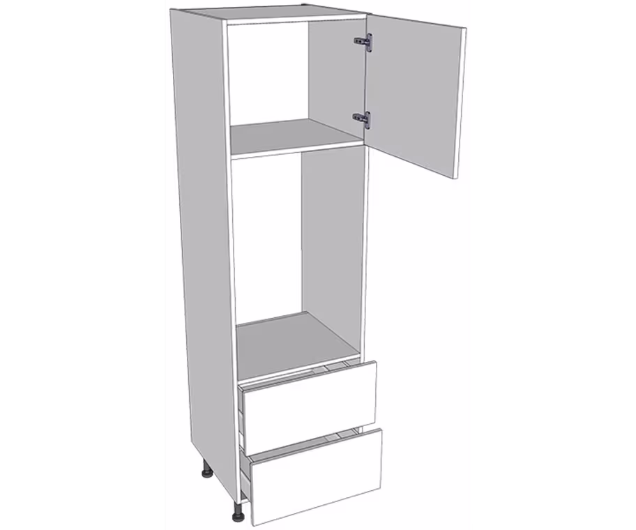 Medium oven housing carcass 1970mm high with drawer boxes with doors/drawer fronts