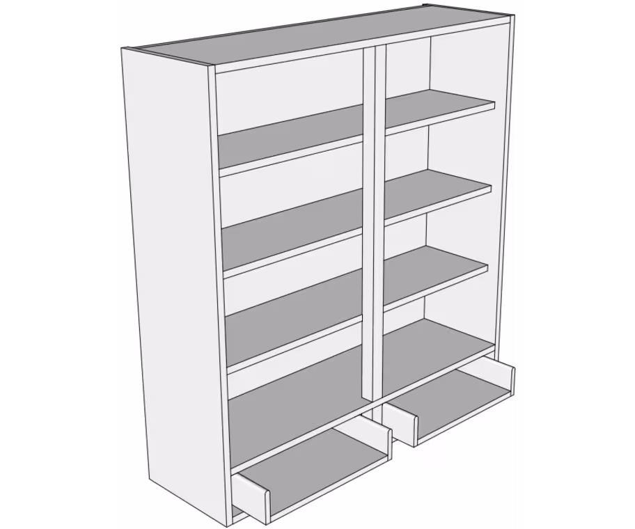 Solid door dresser carcass with working drawers