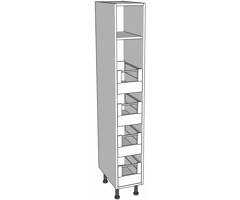 Low internal drawer storage unit 1825mm high with 4 deep drawers
