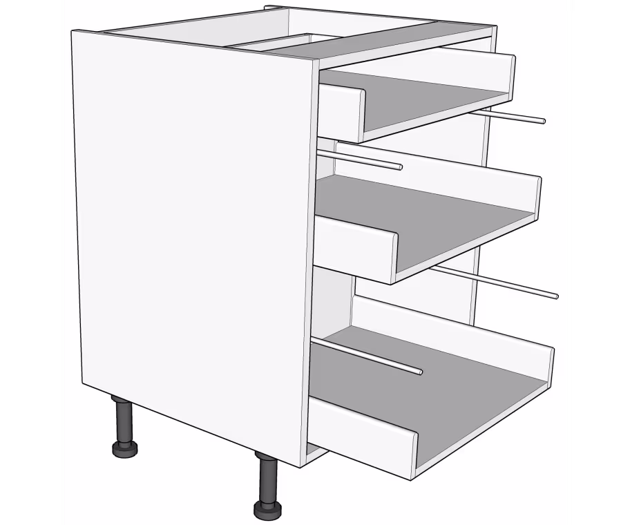 two drawer base unit with internal cutlery drawer